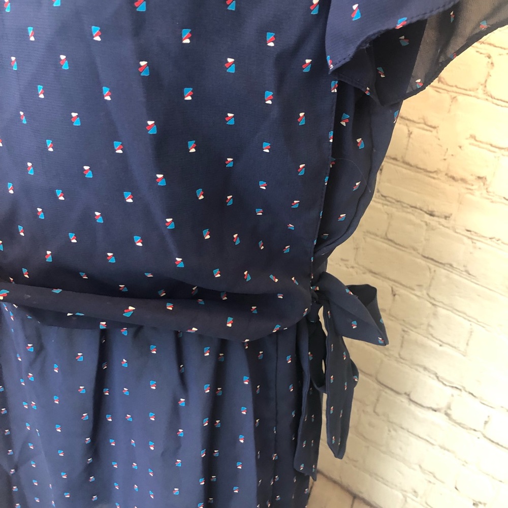 VINTAGE navy blue short sleeve dress - Picture 6 of 7